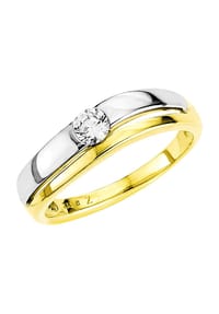 amor - Damen Ring, 333er Gelbgold - bicolor