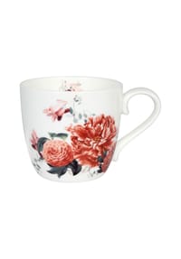 KÖNITZ Tasse "Gardening Red Poeny", Porzellan, 425 ml - Gardening Red Poeny - WEIß