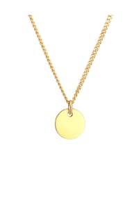 elli. PREMIUM - Halskette Plättchen Coin Münze Basic 375 Gelbgold - Gold