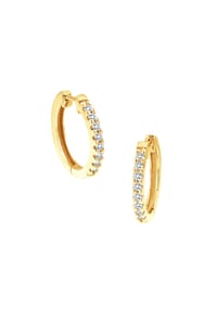 MONCARA - Damen Creolen, 585er Gold, 16 Diamanten zus. ca. 0,35 Karat - Gelbgold