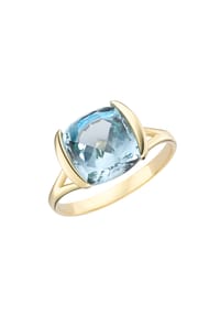 Luigi Merano® - Ring mit quadrat. / abgerundeten Edelstein, Gold 375 - blau