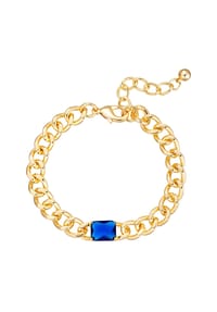 Luluandjane - Armband gelbgold Glas blau - gelbgold