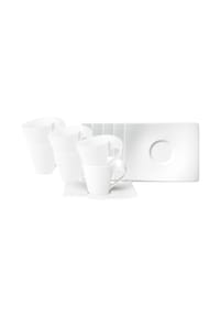 Villeroy & Boch Kaffeetassen mit Untertassen NewWave 200 ml 6er Set weiß - NEWWAVE - weiß