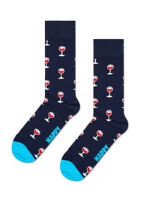 HAPPY SOCKS - Socken "Glass Of Wine", Rippbündchen - 6500 NAVY