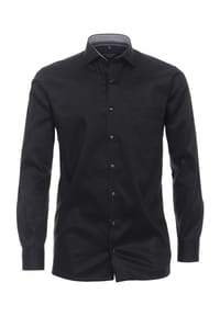 CASAMODA - Herren Businesshemd uni Modern Fit - Schwarz