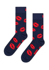 HAPPY SOCKS - Socken "Kisses", Rippbündchen - 6500 NAVY