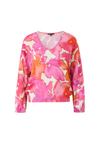 comma, - Shirtbluse, V-Ausschnitt, für Damen - 42A8  LILAC/PINK