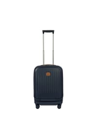 BRIC'S Taormina - Taormina - 4-Rollen-Kabinentrolley mit Vortasche 55 cm erw. USB (blau) - black