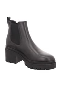 Tamaris - Chelsea Boots, Blockabsatz, Zuglasche, für Damen - 003 BLACK LEATHER