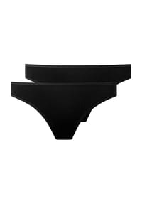 SNOCKS - Basic Tanga, 2er-Pack, für Damen - 9 BLACK
