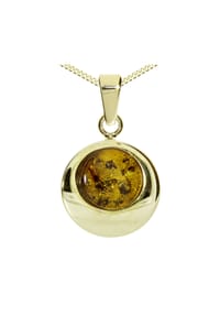 OSTSEE-SCHMUCK® - Kette mit Anhänger , Alina 12 mm , Silber 925/000, vergoldet - gold