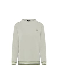 olsen - Sweatshirt mit Allover-Dessin und Kelchkragen - Moss Green