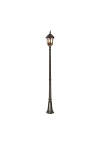 Licht-Erlebnisse - Außenleuchte, Stehlampe, antik, schwarz, dekorativ, Garten, Terrasse, klassisch, wetterfest - Walnuss, Goldschimmer