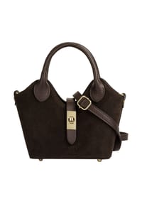 forty° - Handtasche BELTRAVA - S Echt Leder, Made In Italy - dunkelbraun