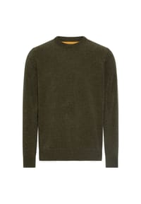 camel active - Pullover mit seitlichem Strick-Einsatz - Olivgrün