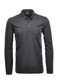RAGMAN - Poloshirt, Brusttasche, Langarm, für Herren - 009 SCHWARZ