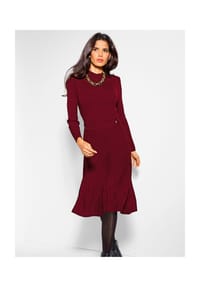heine - Strickkleid - dunkelrot