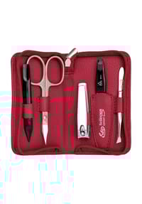Erbe SOLINGEN® - Maniküre-Etui mit Reißverschluss, 5-teilig - ROT