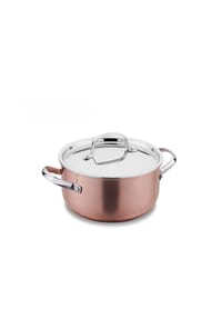 KORKMAZ - Korkmaz Divani Casserole 24 x 12 cm Kupfer-Topf mit Deckel - 5,1 L - Kupfer 24 x 12 cm