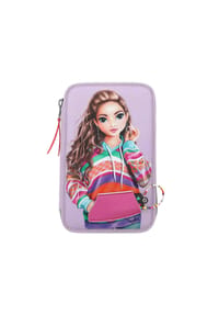 DEPESCHE - 3-Fach Federtasche mit Stifte TOPModel 20,5 x 14,3 cm violett - violett