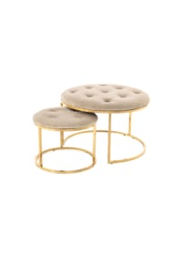 Kayoom - Hocker Becky 825 2er-Set - taupe - gold
