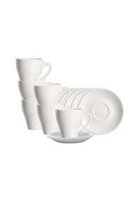 Ritzenhoff & Breker Kaffeebecher mit Untertassen Bari 300 ml 6er Set weiß - BARI - weiß