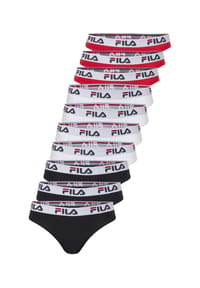 FILA - Brazilian-Slip Logo 10er-Pack mit elastischem Bund und Markenlogo - Black-White