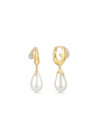 ANIA HAIE - Ohrringe - Pearl Drop Huggies - silber