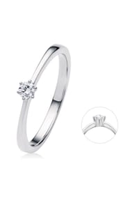 ONE ELEMENT Timeless Diamonds - 0.1 ct Diamant Brillant Ring aus 585 Weißgold - silber