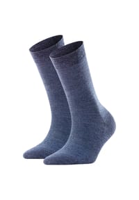FALKE - Damen Socken 2er Pack - Softmerino SO,Kurzsocken, einfarbig - Anthrazit