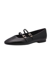 Tamaris - Riemchen-Ballerinas, Leder, für Damen - 001 BLACK