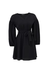 freshlions - Minikleid mit stilvollen Puffärmeln - Schwarz
