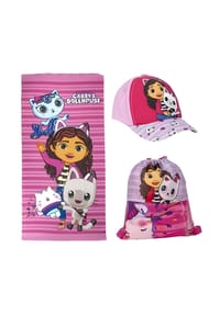 COFI - Sommerset Strandtuch, Kappe und Tasche für Fans von Gabby's - Rosa 20x20x10cm
