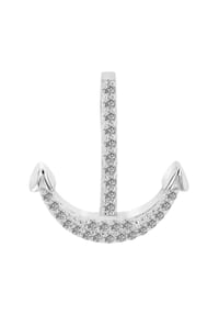 Adelia's - Damen Anhänger Anker aus 925 Silber mit Zirkonia - Silber