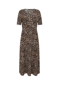 zero - Midikleid mit Animalprint - Beige/Black