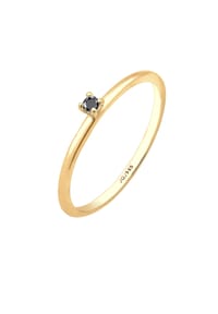elli. DIAMONDS - Ring Verlobung Solitär Diamant Schwarz Brillantschliff (0.003 Ct) 585 Gelbgold - Gold