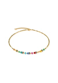 COEUR DE LION - Halskette Mini Cubes multicolor rainbow - GOLD