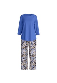 CALIDA - Capri-Pyjama Flower Dreams, Baumwolle, für Damen - 465 DEEP COBALT