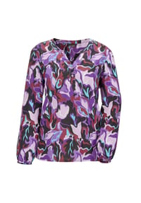 GOLDNER - Kurzgröße:  Printbluse mit Allover-Druck - lila / gemustert