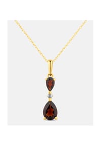 Diamant L'eternel - Kette mit Anhänger, mit Granat, 375 Gelbgold - gold