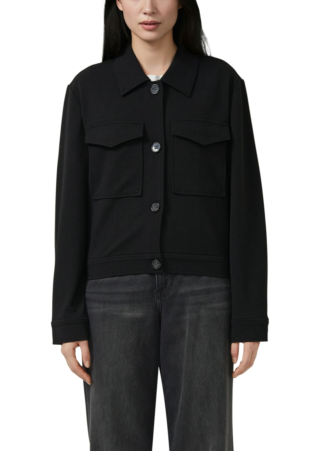 S.Oliver Red Label Strukturierte Jacke Aus Interlock, FüR Damen, Schwarz, 44