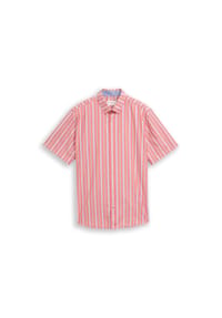 TOM TAILOR - Freizeithemd, Regular Fit, Kurzarm, Button-Down-Kragen, für Herren - 40210 RED COLORFUL