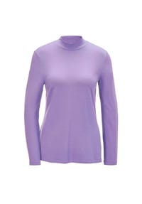 GOLDNER - Kurzgröße:  Stehkragenshirt mit Langarm - cremeweiß