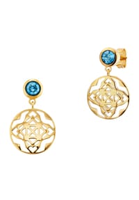 caї - Ohrstecker 925/- Sterling Silber 2 Blautopas 1,112ct - gelb