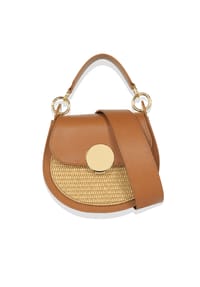 LePARMENTIER PARIS - Yucca Soho Raffia Shoulder Bag - cognac