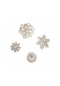 LOBERON Kerzen - Deko-Pins 4er Set Brillliant Pins antiksilber - antiksilber