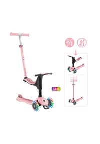 GLOBBER - GO-UP SPORTY LIGHTS pastellrosa, mit Leuchtrollen - rosa