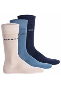 EMPORIO ARMANI - Herren Socken, 3er Pack - CASUAL COTTON, Kurzsocken, One Size - Marine