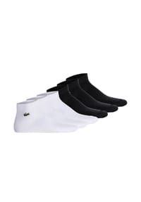 LACOSTE - Unisex Sneakersocken, 6er Pack - Baumwollmischung, einfarbig, Logo - Schwarz