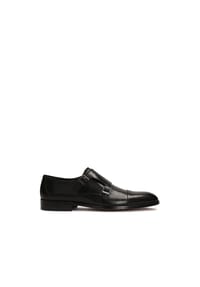 Kazar - Schwarze lässige Herren-Monk-Schuhe aus der luxuriösen Kollektion - Schwarz